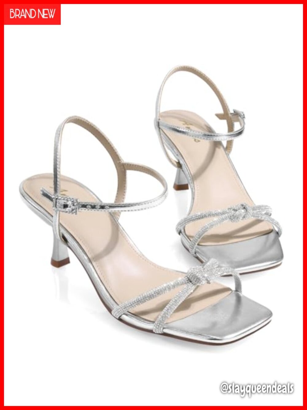 Kitten Heels Rhinestone Strappy Sandals Dress Shoes Prom Wedding